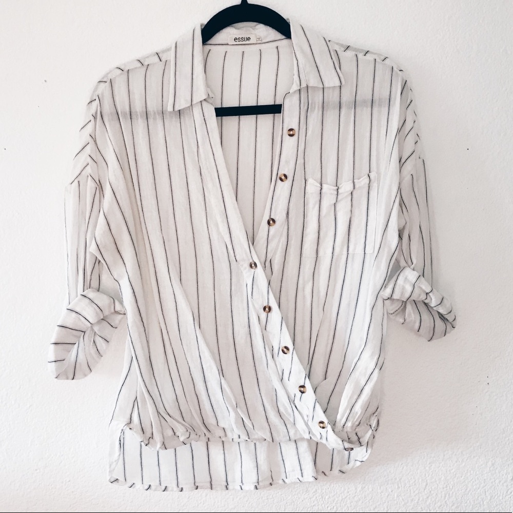 White stripe button shirt